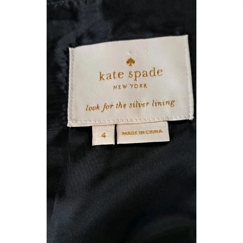 Kate Spade Lace Cutout Panel Fit & Flare Dress Baja Bound Black 4 Cocktail Event - Picture 6 of 7